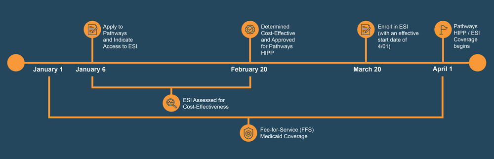 Chart that shows Pathways HIPP timeline from January to April 20205